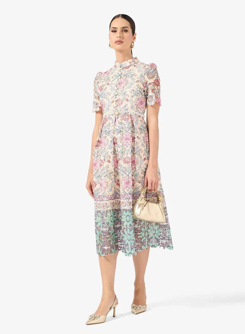 ايلا فستان دانتيل بطبعة زهور