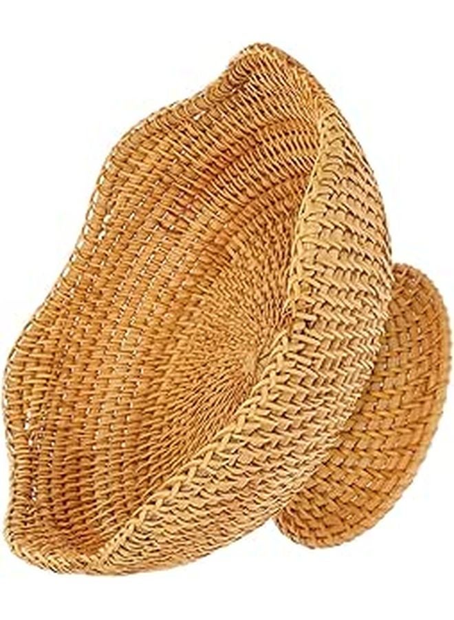 Vintage Rattan Storage Basket 25cm For Bread Fruit Vegetables Home Kitchen Organizer - Image 1