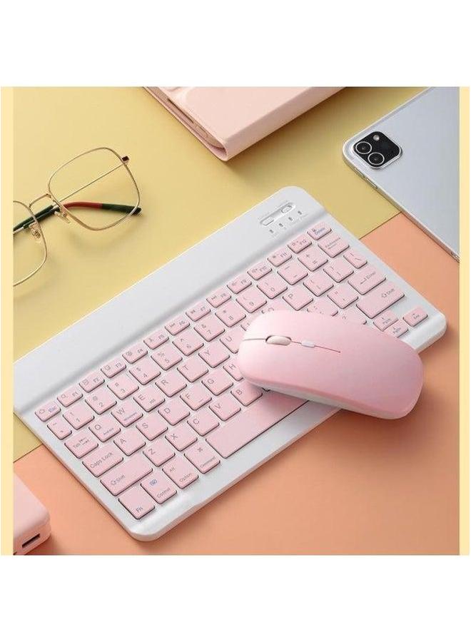 Wireless Bluetooth Keyboard Silent Office Mini Computer Mobile Phone Tablet Notebook Rechargeable Mouse Suit-Color:7 Inch Single-mode Mouse-Product Type:Begonia Red - Image 2