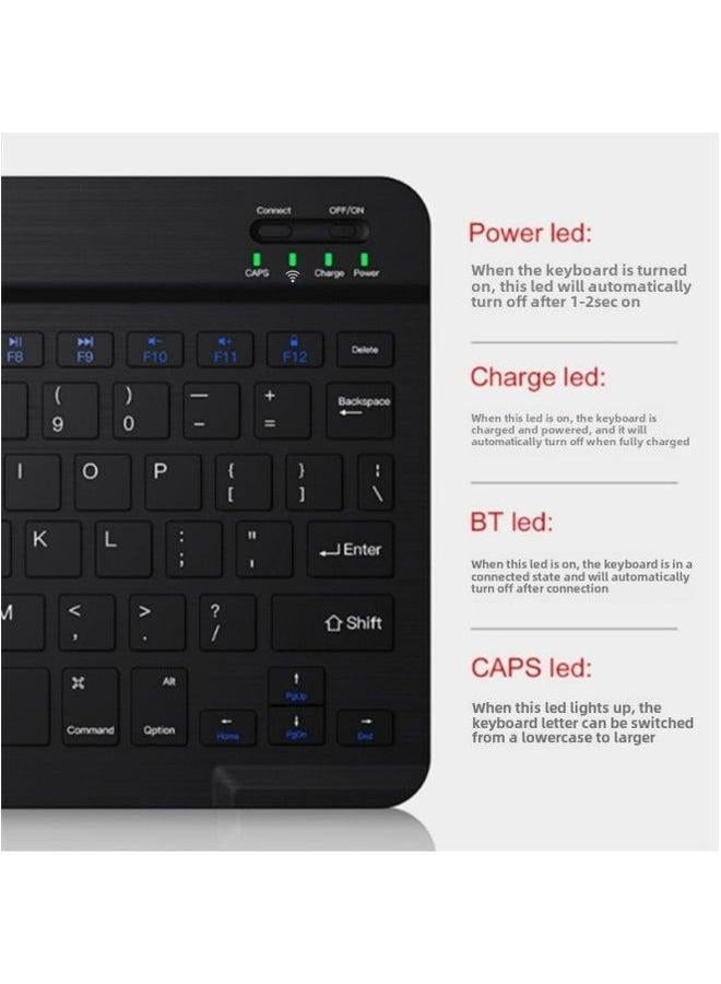 Wireless Bluetooth Keyboard Silent Office Mini Computer Mobile Phone Tablet Notebook Rechargeable Mouse Suit-Color:7 Inch Single-mode Mouse-Product Type:Begonia Red - Image 4