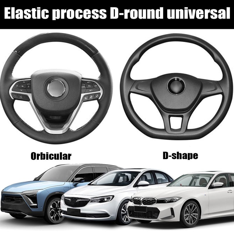 BESULEN Car Steering Wheel Cover, Soft Leather Steering Wheel Protector, Universal Non-Slip Steering Wheel Covers, Comfortable Grip Sweat-Absorbent, Automotive Interior Accessories - Image 3
