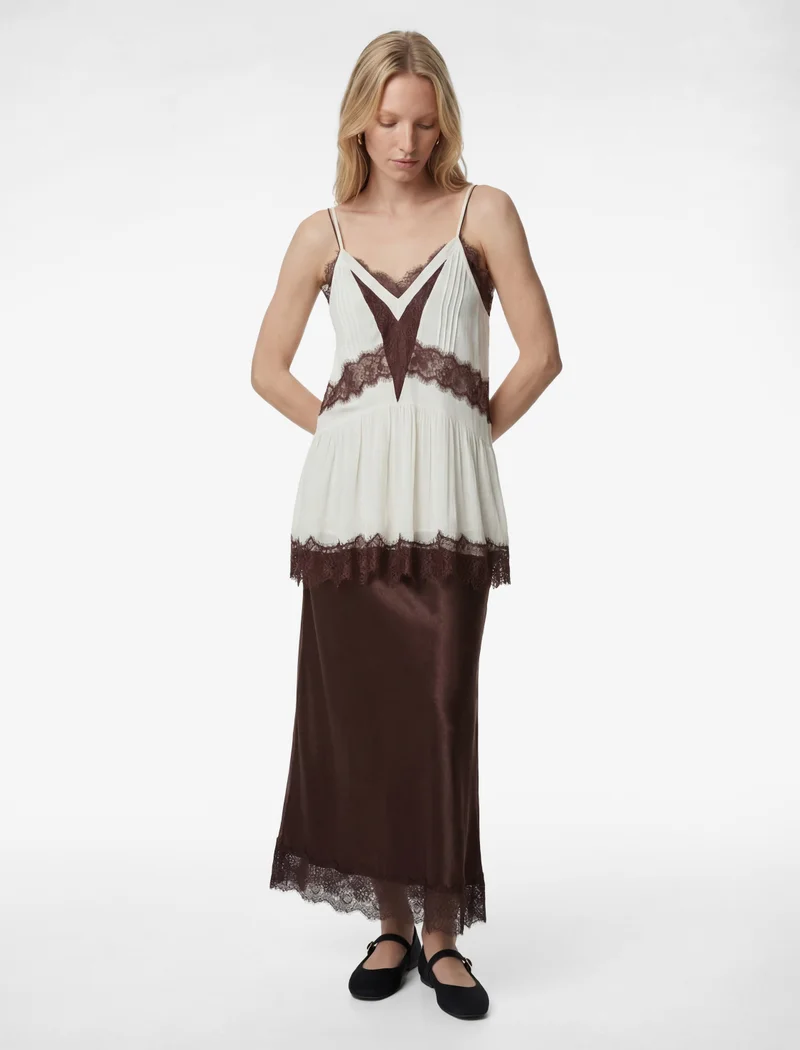 كوتون Satin Midi Skirt