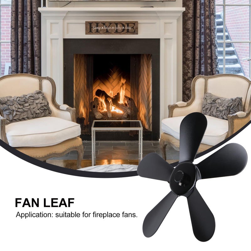 Supvox Heat Powered Stove Fan Aluminum Five Blades For Wood Fireplace Heating - Image 4