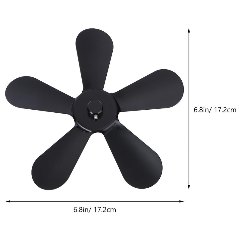 Supvox Heat Powered Stove Fan Aluminum Five Blades For Wood Fireplace Heating - Image 3