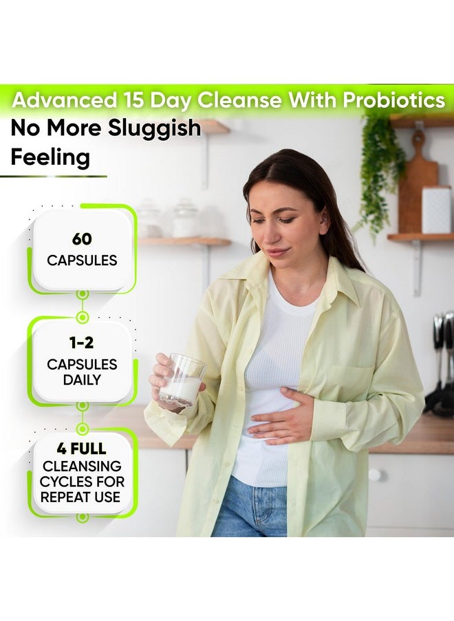 NutraPro - 15 Day Gut Cleanse Detox for Women & Men - Advanced 15 Days Colon Cleanse with Probiotics and Psyllium Husk for Constipation Relief, Digestive Health, Colon Cleanser & Gut Health.60 Caps. - Image 1