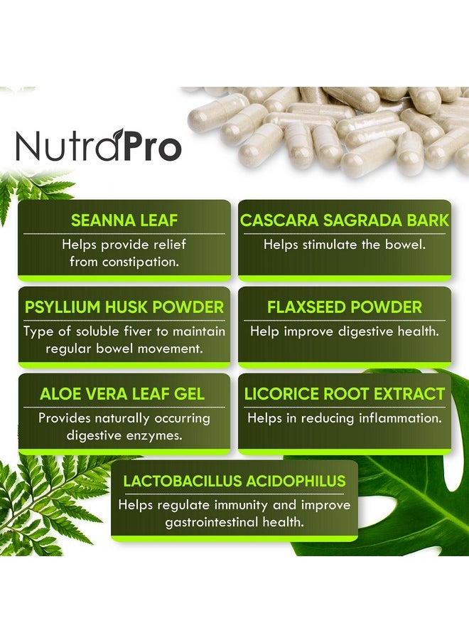 NutraPro - 15 Day Gut Cleanse Detox for Women & Men - Advanced 15 Days Colon Cleanse with Probiotics and Psyllium Husk for Constipation Relief, Digestive Health, Colon Cleanser & Gut Health.60 Caps. - Image 1