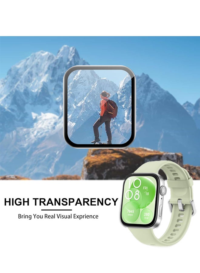 X-level 4Pcs Huawei Watch Fit 3 Screen Protector HD Clear Scratch-Resistant Anti-Bubble Wear-Resistant, 3D Full Screen Coverage Case Curved Edge Screen Protector, Black Clear  - Image 3