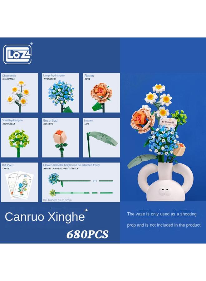 Bluejw Loz Building Block Bouquet Mini Particle Building Block Simulation Bouquet Diy Building Block Bouquet Building Block Toy - Image 1