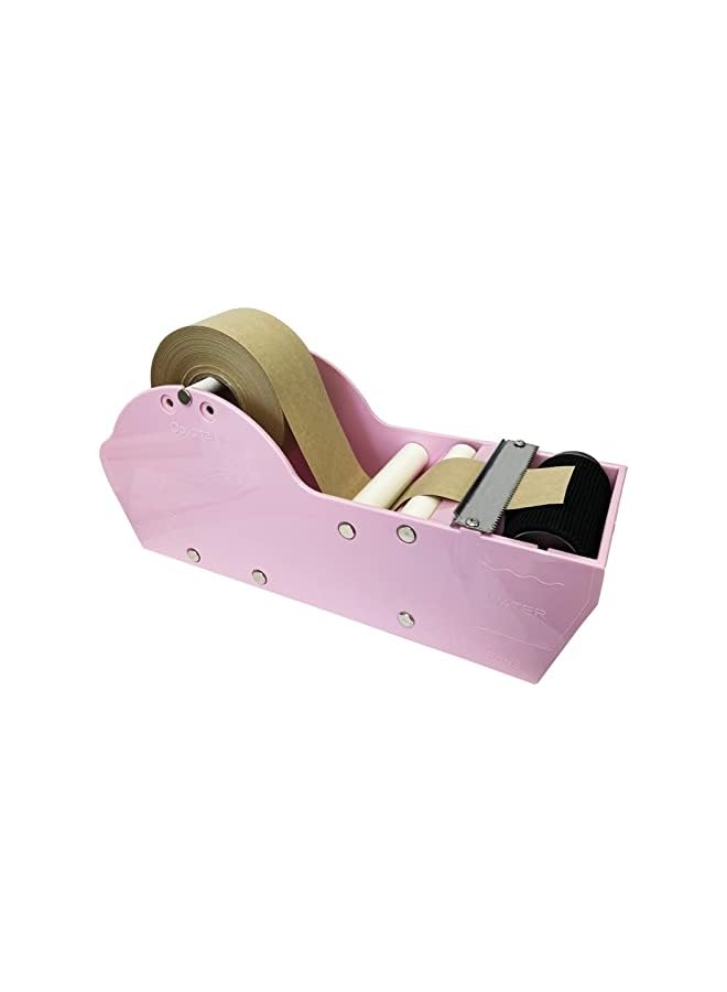 PROMASS promass Desktop Pink Water Activated Tape Dispenser with Reinforced Kraft Paper Gum Tape 1.88In x 55 Yards for Shipping, Carton and Box Sealing  - Image 2
