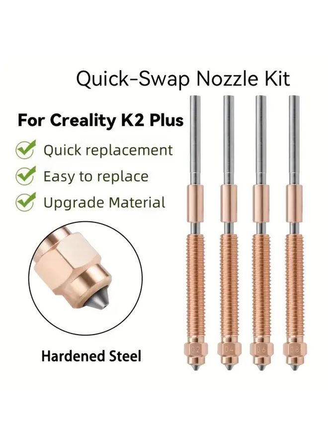 قطعتان 0.2 مم طقم فوهات فولاد مقوى للتبديل السريع لطابعة كرياليتي K2 بلس ثلاثية الأبعاد - Image 2