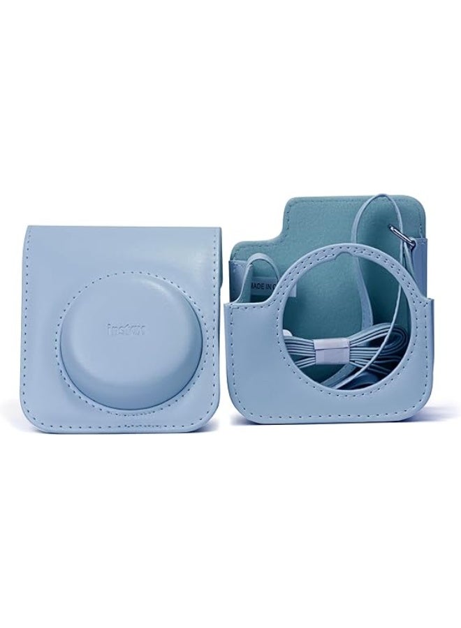 Carion INSTAXx MINI 12 Protective Case,Compatible with Instaxx Mini 12 Camera - PU Leather Bag with Pocket and Adjustable Shoulder Strap- blue - Image 2