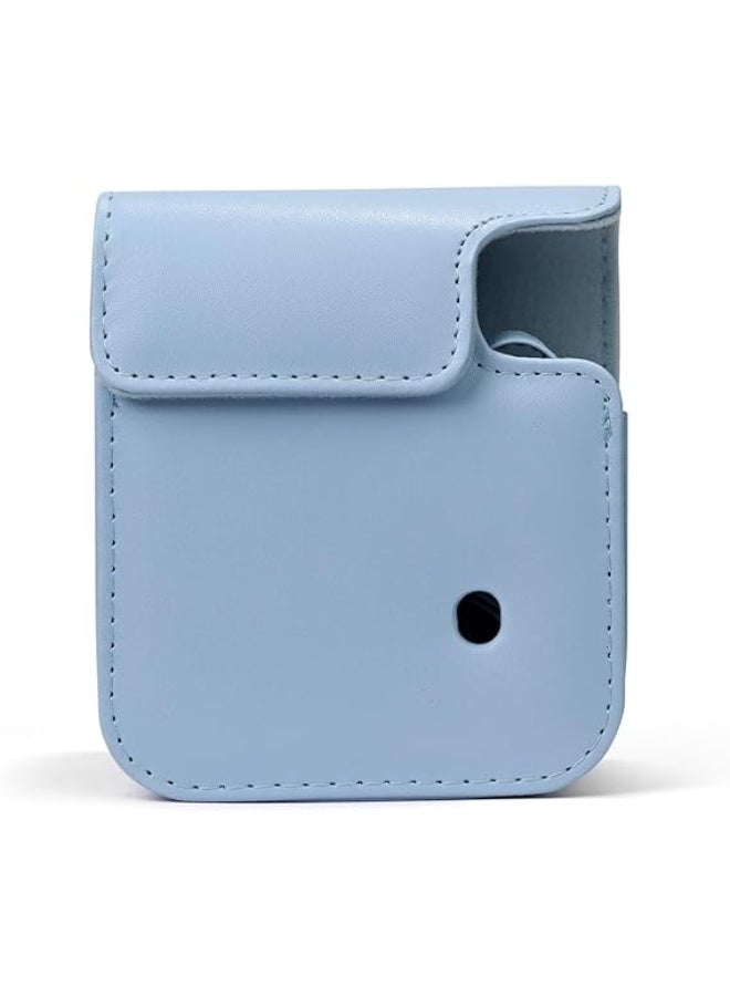 Carion INSTAXx MINI 12 Protective Case,Compatible with Instaxx Mini 12 Camera - PU Leather Bag with Pocket and Adjustable Shoulder Strap- blue - Image 3