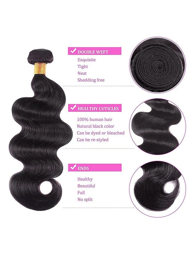 DMS Human Hair Bundles Body Wave Brazilian Virgirn Human Hair Bundles 3 Bundles Brazilian Body Wave Unprocessed Brazilian Human Hair Wave Bundles (16 18 20, body natural black) … - Image 2