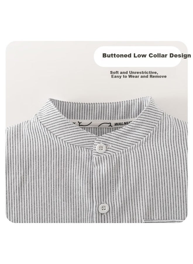 Walnut Duck Little Yellow Duck Spring Long Sleeve Shirt Boys Striped Shirt Baby Kids Clothing Top Black And White Stripes 120 - Image 4