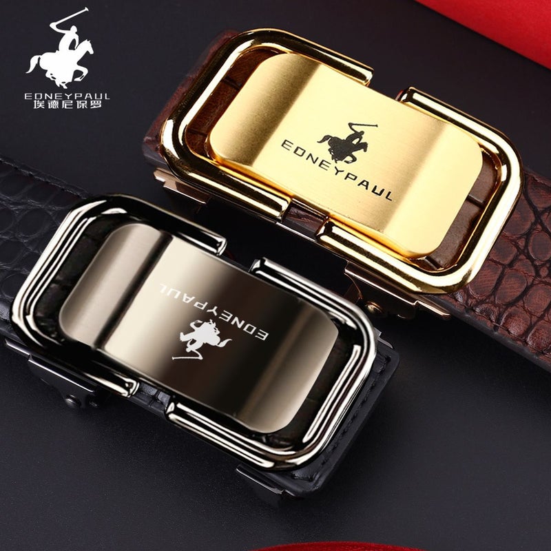 Men'S Belt Genuine Leather Crocodile Pattern Inner Wear Automatic Buckle Fashionable All-Match Belt Middle-Aged And Young Casual Business Trendy Belt - Image 5