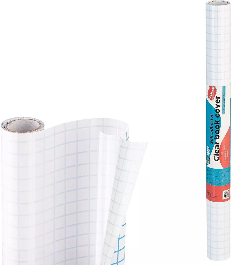 Enday Contact Paper Clear, 13.5” x 5-Feet, Transparent Self Adhesive Book and Textbook Covers for Paperbacks and Hard Covers, Plastic Protective Covering Contact Paper Roll, Acid Free – by Enday - Image 1