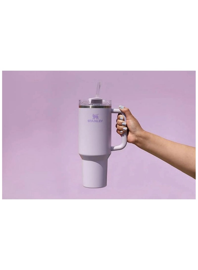 Stanley Quencher with Straw Cover H2.0 Flow State 40oz Orchid Stainless Steel Vacuum Insulated Tumbler with Lid, Straw and 1 Straw Stoppers for Water and Iced Tea, Cold Retention - Image 2