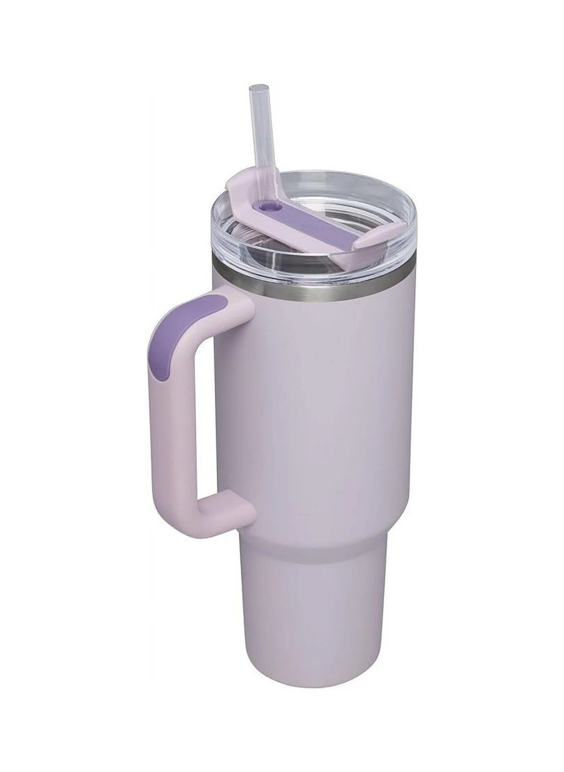 Stanley - Stanley Quencher with Straw Cover H2.0 Flow State 40oz Orchid Stainless Steel Vacuum Insulated Tumbler with Lid, Straw and 1 Straw Stoppers for Water and Iced Tea, Cold Retention - Image 1
