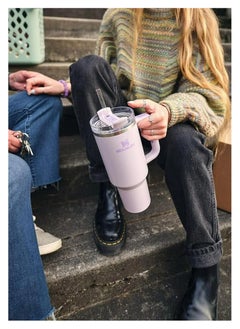 Stanley Stanley Quencher with Straw Cover H2.0 Flow State 40oz Orchid Stainless Steel Vacuum Insulated Tumbler with Lid, Straw and 1 Straw Stoppers for Water and Iced Tea, Cold Retention  - Image 5