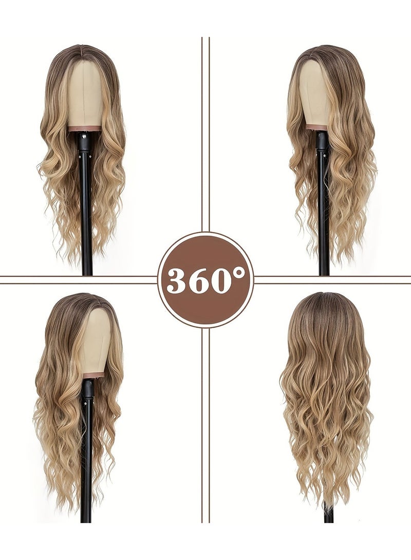 إستيل باروكة شعر مستعار صغيرة من الدانتيل للنساء من إيستيل فاشون. (شعر أشقر طويل ومموج/أومبري) - Image 3