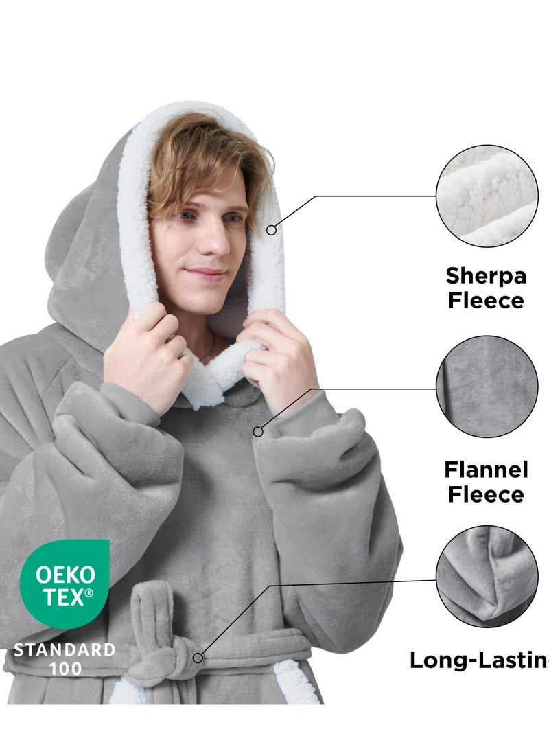 Wearable Blanket Hoodie, Oversized Hoodie, Comfy Blanket Sweatshirt,Sweater Blanket, Warm Cozy Blanket Sweatshirt with Giant Pocket and Belt for Girlfriend, Mom  - Image 2