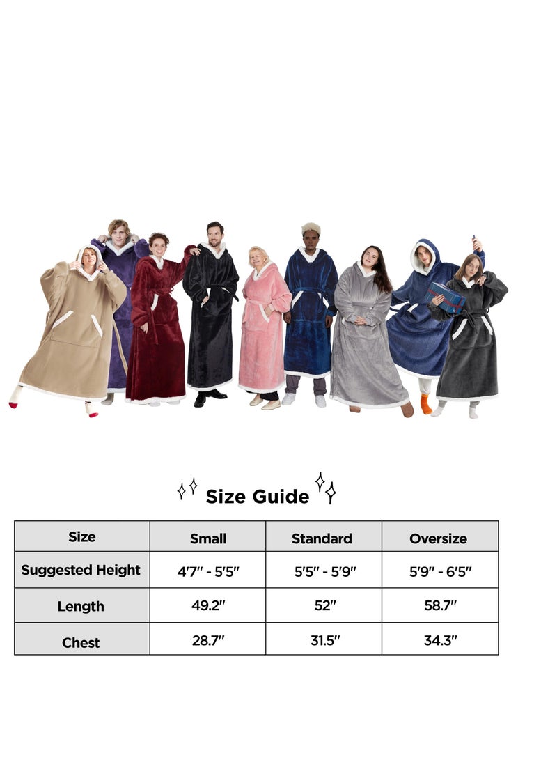 Wearable Blanket Hoodie, Oversized Hoodie, Comfy Blanket Sweatshirt,Sweater Blanket, Warm Cozy Blanket Sweatshirt with Giant Pocket and Belt for Girlfriend, Mom  - Image 5