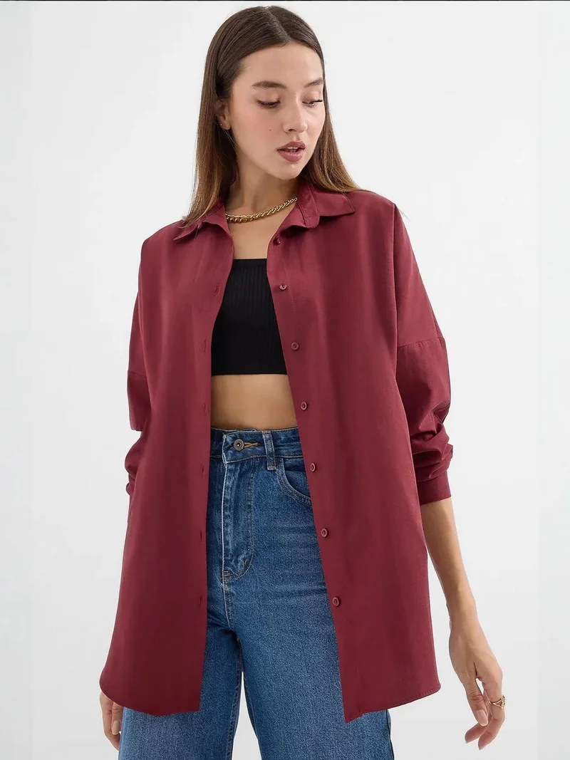 BIG DART BDART Oversized Long Sleeve Button-Up Shirt
