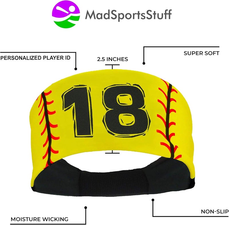 MadSportsStuff Softball Headband for Girls with Jersey Number (Numbers 00-39) - Image 4