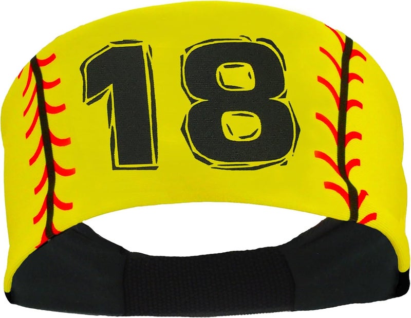 MadSportsStuff Softball Headband for Girls with Jersey Number (Numbers 00-39) - Image 1