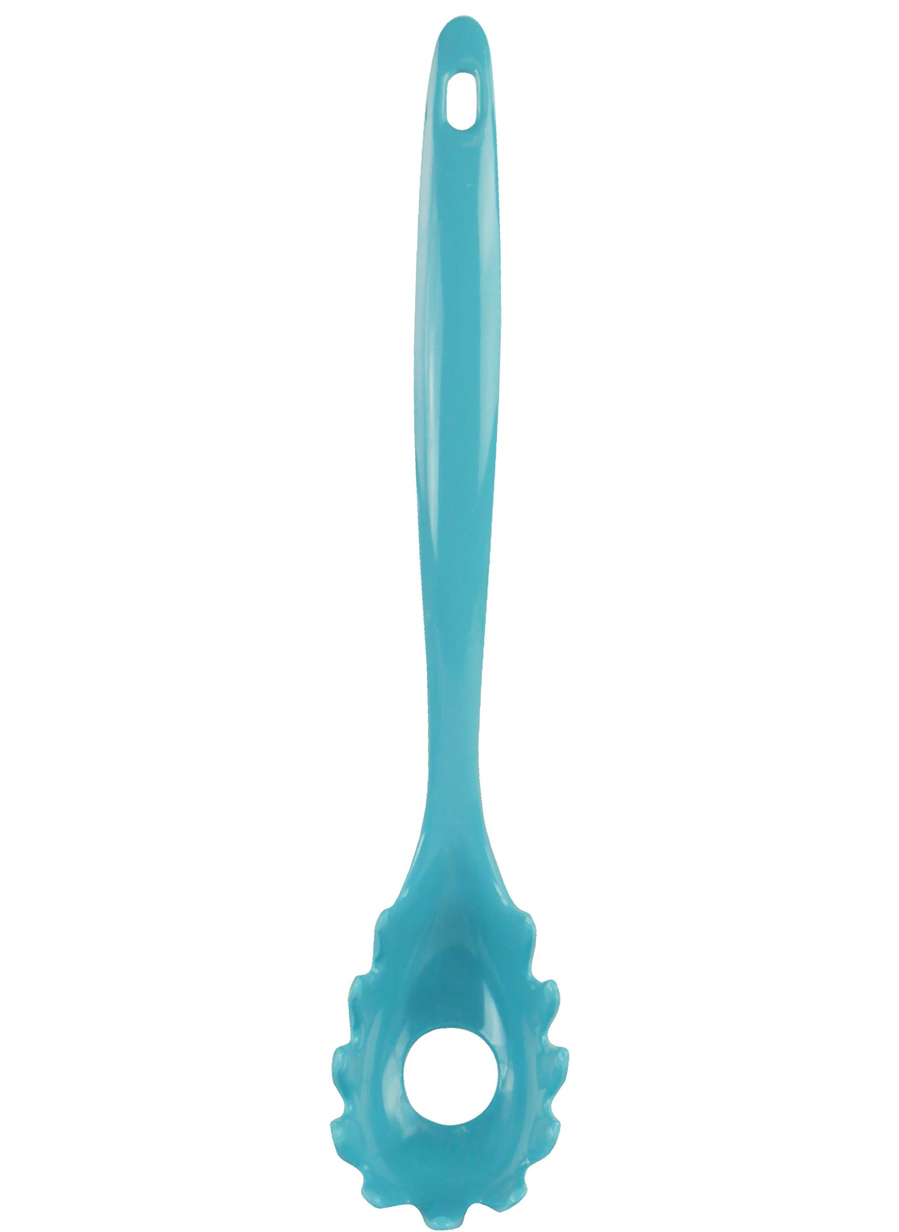 Spaghetti Spoon Pasta Server Fork with Ergonomic Handle Heat Resistant BPA Free115 inch Melamine Utensil by Reston LloydTurquoise