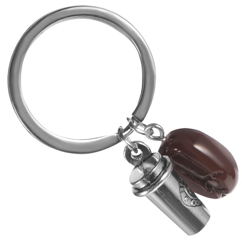 1Pc Adorable Coffee Bean Ornament Hanging Coffee Cup Keychain Bag Pendant - Image 1