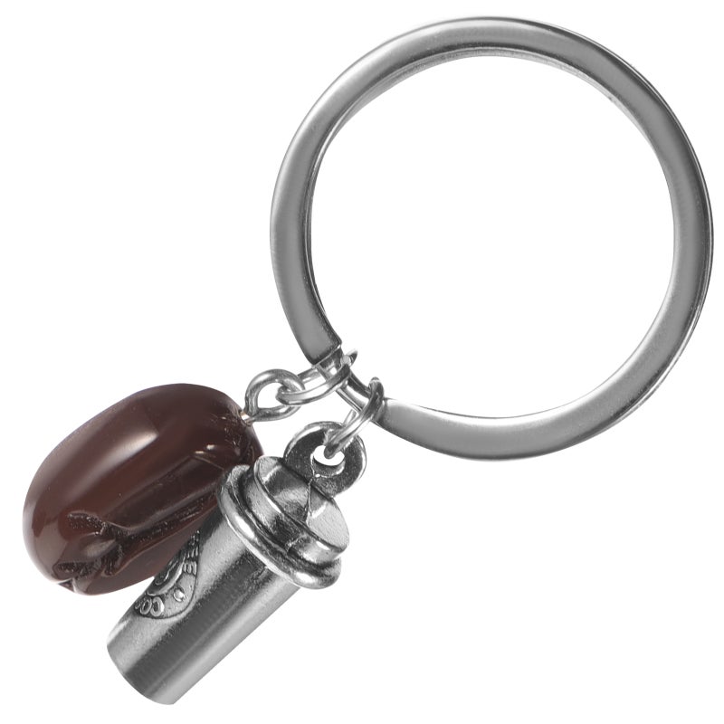 1Pc Adorable Coffee Bean Ornament Hanging Coffee Cup Keychain Bag Pendant - Image 3