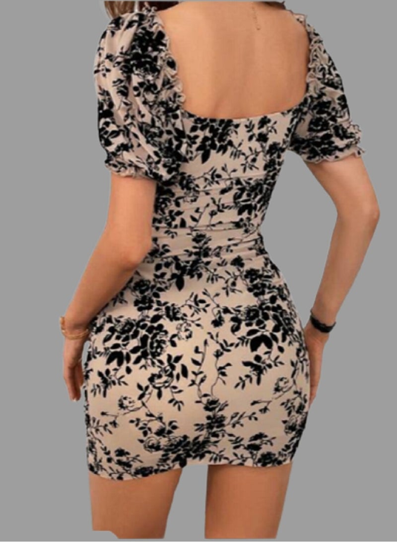 WOMEN'S FLORAL BODYCON DRESS - Image 3