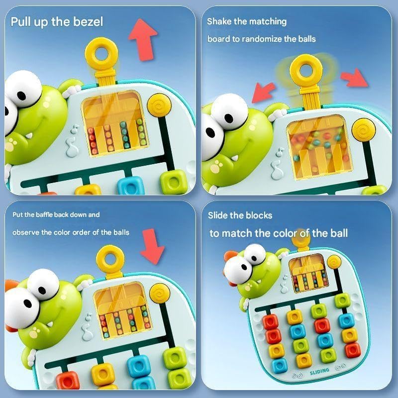 Brand Conquer Kids Montessori Slide Puzzle Game I Colour & Pattern Matching Learning Toys for Kids 4-8 Years I Birthday Gift I Preschool Educational Activity Toy Animal Series (Slide Puzzle Game) - Image 2