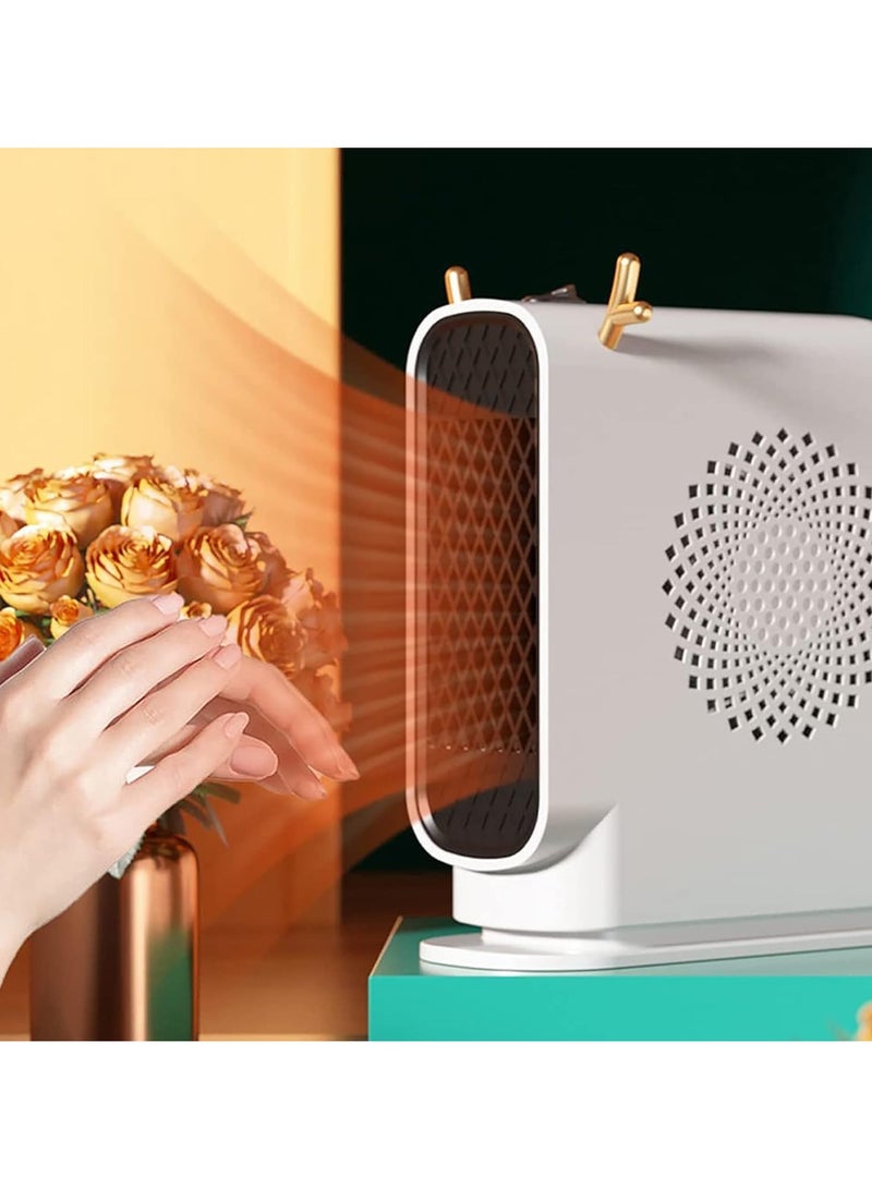 الرائد مدفأة كهربائية مكتبية محمولة بقوة 800 واط – منفذ هواء واسع لتوزيع الحرارة بكفاءة، دفاية صغيرة وعملية مثالية لغرف النوم والمعيشة أو السكن الجامعي، مروحة متعددة الوظائف لراحة دافئة - Image 3