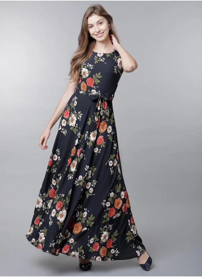 Tokyo Talkies Floral Print Sleeveless A-Line Maxi Dress