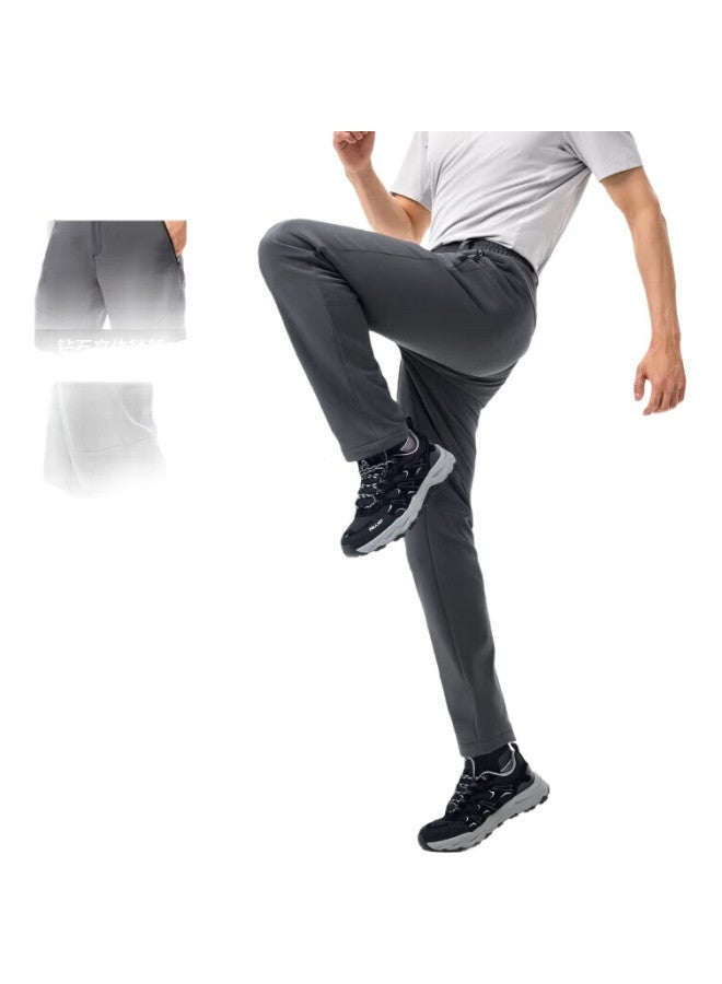 PELLIOT Outdoor Softshell Pants For Men And Women, Spring And Autumn, Water-Repellent, Windproof, High-Elasticity, Tactical Hiking Pants, 125107018, Gray, Size L - Image 2