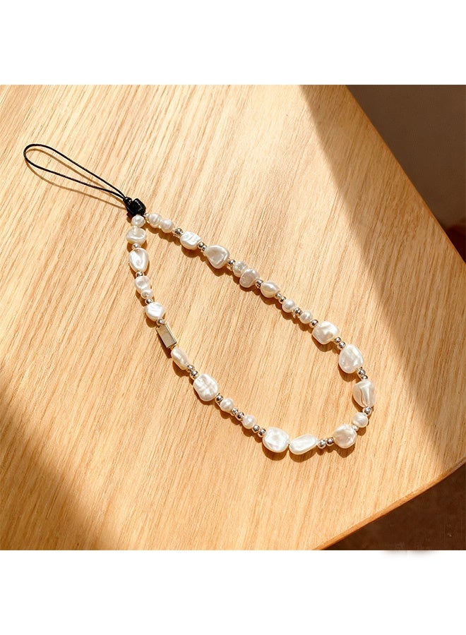 Phone Charm Phone Wrist Strap for Women Phone Chain Phone Lanyard Handmade Cell Phone Accessories for Women Classic Pearl - Image 4