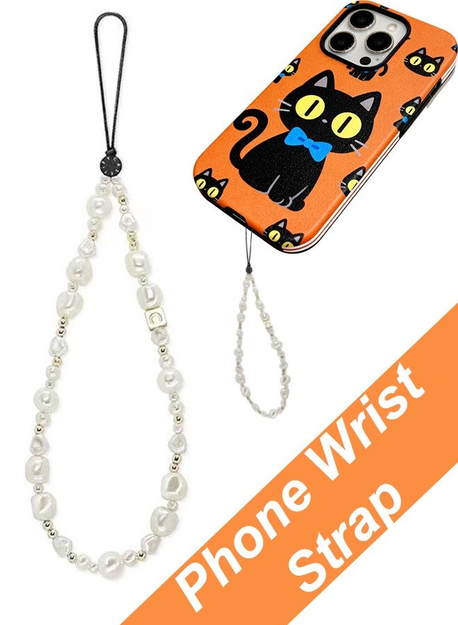 Phone Charm Phone Wrist Strap for Women Phone Chain Phone Lanyard Handmade Cell Phone Accessories for Women Classic Pearl - Image 1
