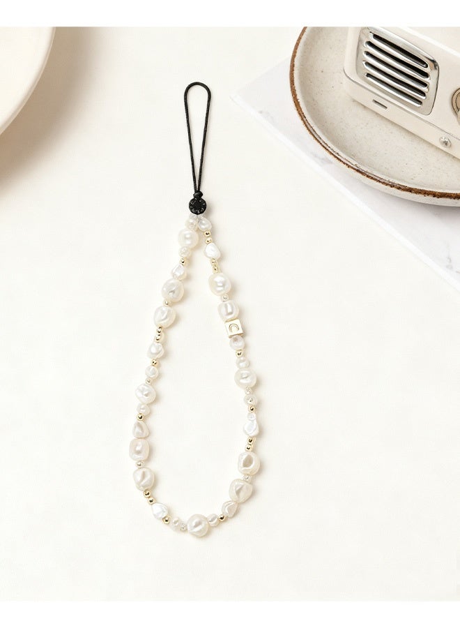 Phone Charm Phone Wrist Strap for Women Phone Chain Phone Lanyard Handmade Cell Phone Accessories for Women Classic Pearl - Image 3
