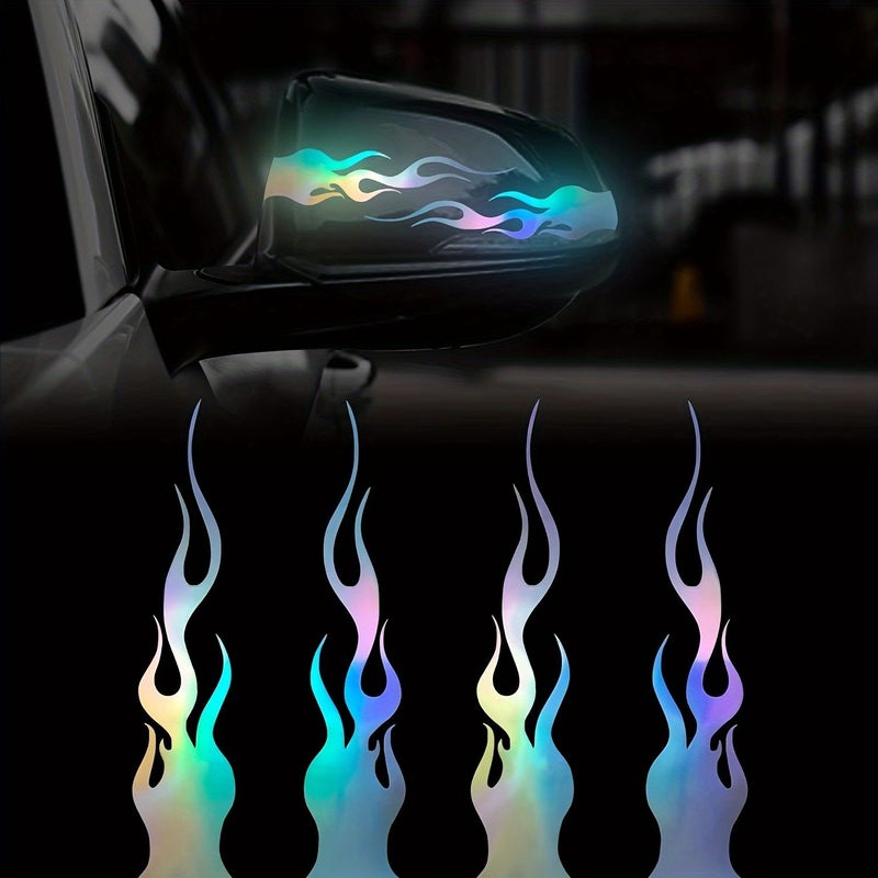 Reflective Red Flame Decals Vinyl Racing Stripes for Cars Trucks Bikes Laptops - Image 1