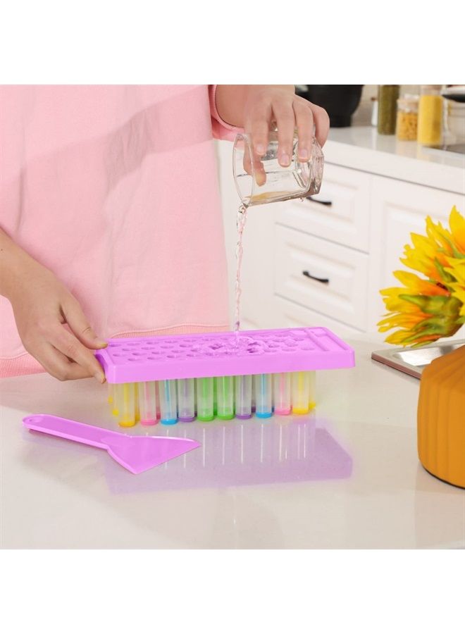 Maitys 2 Sets Lip Balm Tray and Spatula Set Portable lipstick Holder Lip Balm Containers Lip Gloss Making Kit (Purple) - Image 2