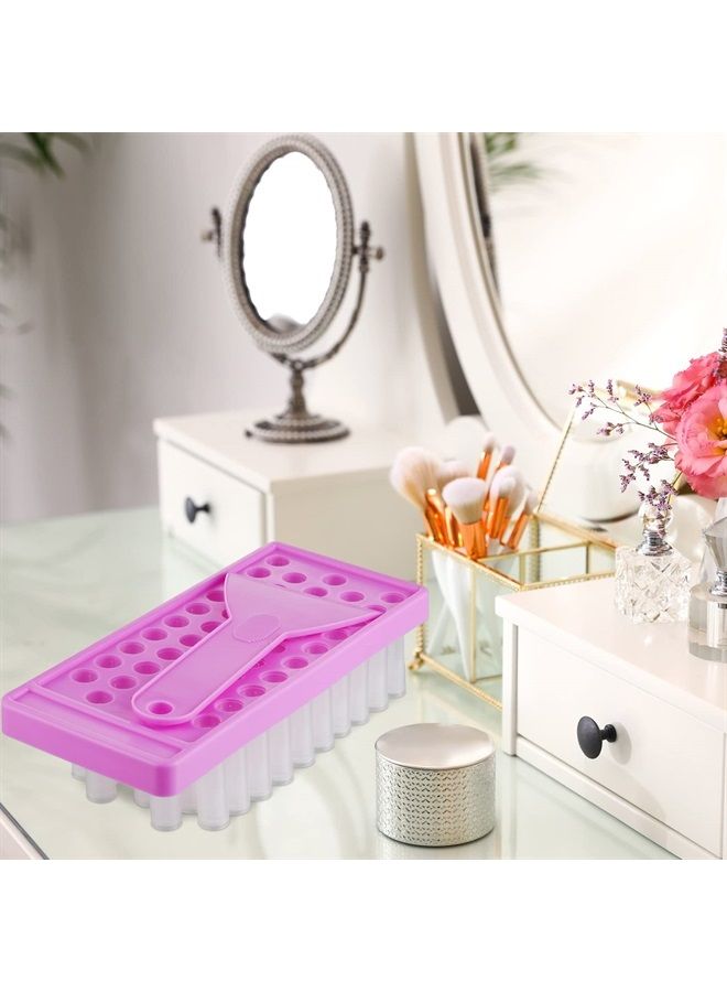 Maitys 2 Sets Lip Balm Tray and Spatula Set Portable lipstick Holder Lip Balm Containers Lip Gloss Making Kit (Purple) - Image 1