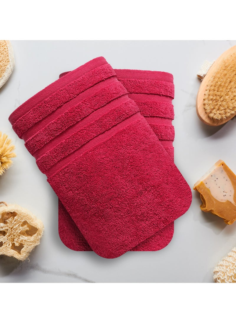 إنفينيتي اكسكلوسيفز مجموعة مناشف الحمام المصنوعة من القطن الفاخر من إنفينيتي إكسكلوسيفز، قطعتين، 27 × 54 بوصة (70 سم × 140 سم) مناشف ناعمة وعالية الامتصاص وسريعة الجفاف - مناشف مثالية للحمام وصالة الألعاب الرياضية والمنتجعات الصحية والفندق (أحمر) - Image 2