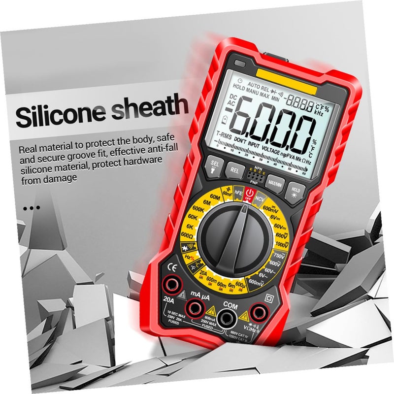 High Precision Pocket Multimeter with Backlight Flashlight for AC DC Voltage Resistance Capacitance - Image 4
