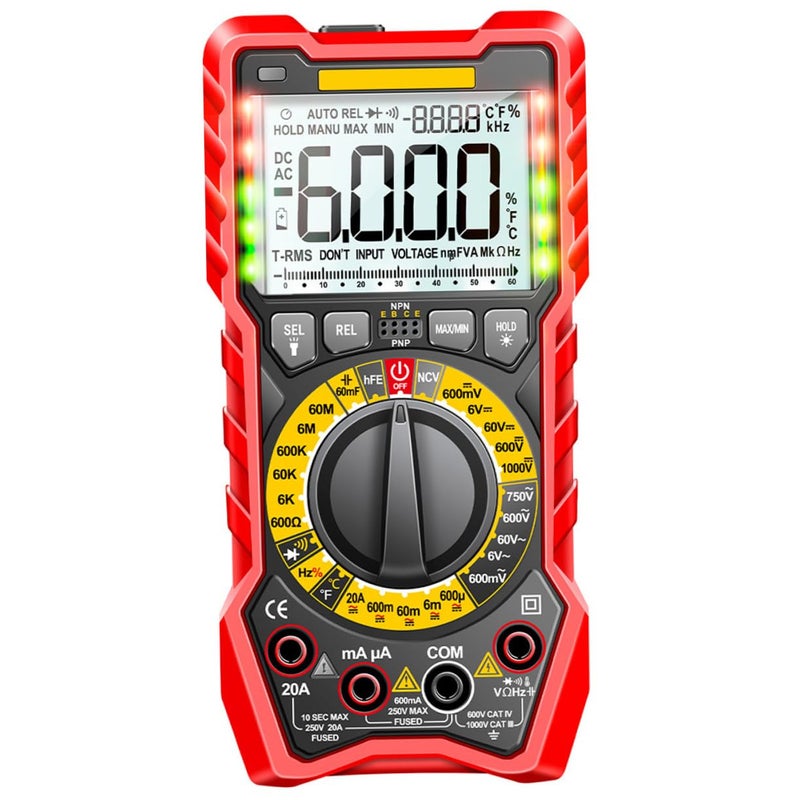 High Precision Pocket Multimeter with Backlight Flashlight for AC DC Voltage Resistance Capacitance - Image 2