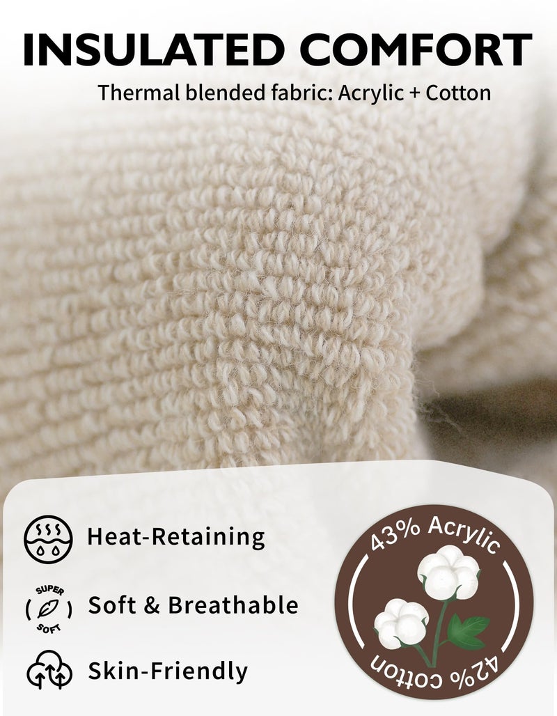 CLOSEMATE Womens Thick Full Cushioned Thermal Warm Boot Socks for Winter 3 Pairs(Coffee Assorted LH-002) - Image 5