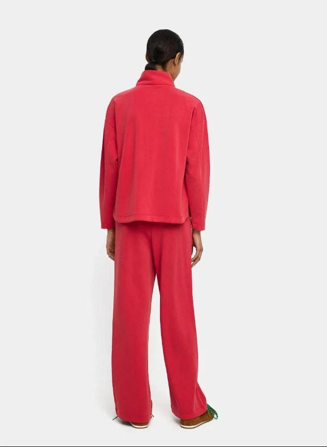 PARFOIS Red Trousers with elastic waist soft touch for Women | Best Price UAE