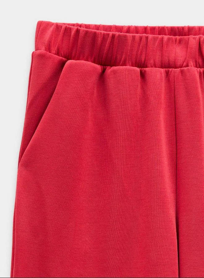 PARFOIS Red Trousers with elastic waist soft touch for Women | Best Price UAE