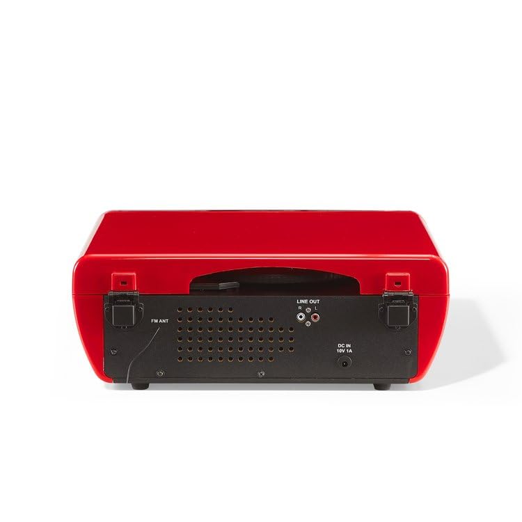 Crosley Powel 7-in-1 Record Player with Speakers & CD Player, Red - Image 4